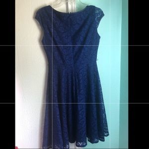 Navy Blue Black Label Lace Dress